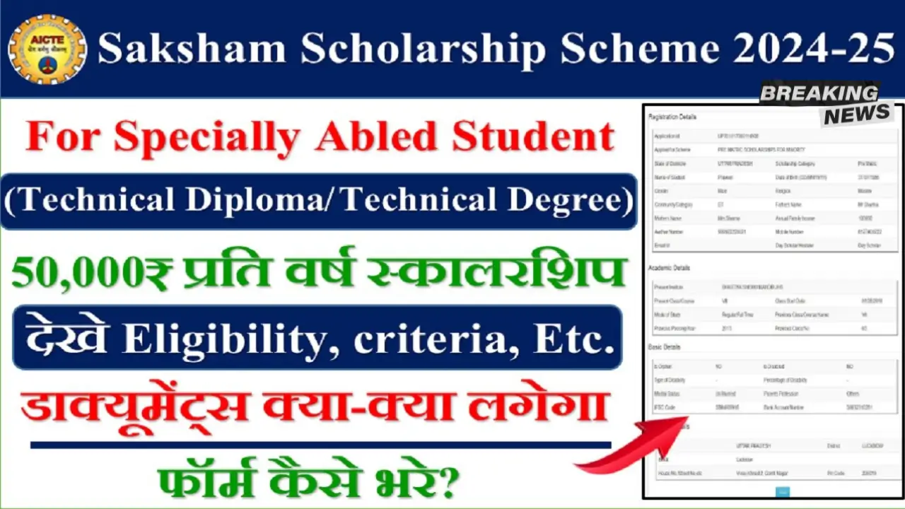 Saksham Scholarship Yojna